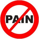 Red prohibition symbol over the word PAIN in black text.