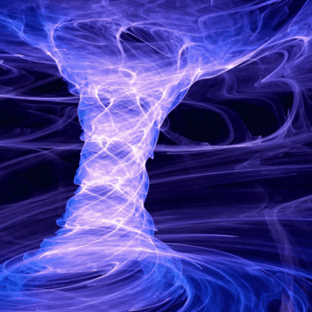 Swirling electric blue and purple energy vortex on a dark background.