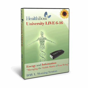 HealthBoss University LIVE 6-16 training DVD cover for energy and information management.