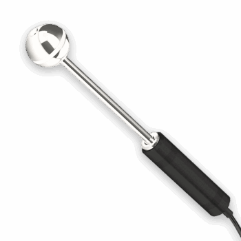 EV01(o) vaginal remote electrode probe with silver spherical tip and black handle.