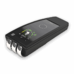 Black EX735Ag Slider x3 handheld therapy device with triple silver electrodes.