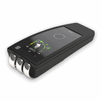 Black EX735Ag Slider x3 handheld therapy device with triple silver electrodes.