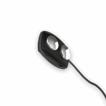Black COSMODIC t01ag remote electrode with two circular silver contact points and a cable.