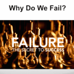 Text "Why Do We Fail?" above glowing light bulbs with "FAILURE THE SECRET TO SUCCESS."