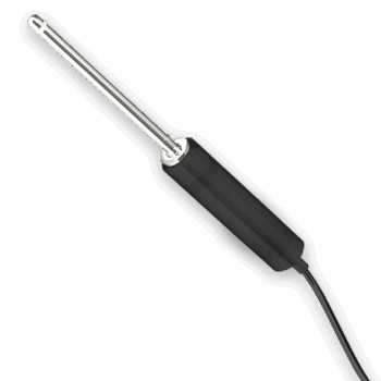 ENT01Ag remote electrode probe with slender silver tip and black handle.
