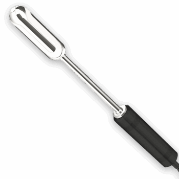 ER01Ag rectal remote electrode probe with slotted silver tip and black handle.